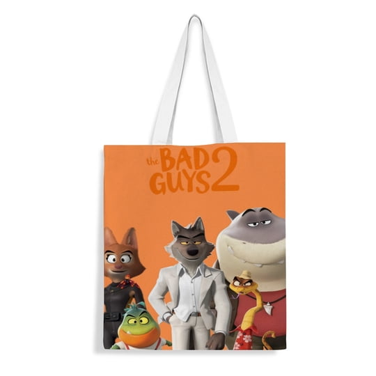 Desmarcar - The Bad Guys 2 Bolso De Tela Con Estampado De Lienzo Para Mujer, Bolsa De Compras Reutilizable Y Estética, Con Cremallera Interior, Regalo Para Mujer,38*45cm.