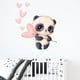 thumbnail image 2 of 1pc Panda Wall Stickers, Heart Shaped Animal Stickers, Wall Art Stickers For Kids Room Living Room Bedroom Nursery Decoration Wall Decal, 2 of 4