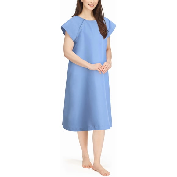 Bata de hospital NY Threads para mujer, suave y elegante, azul cielo