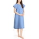 thumbnail image 1 of Bata de hospital NY Threads para mujer, suave y elegante, azul cielo, 1 of 7