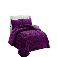 Genérico - Set Cobertor De Invierno Con Textura 1.5 Plaza 180X200Cm P Violeta