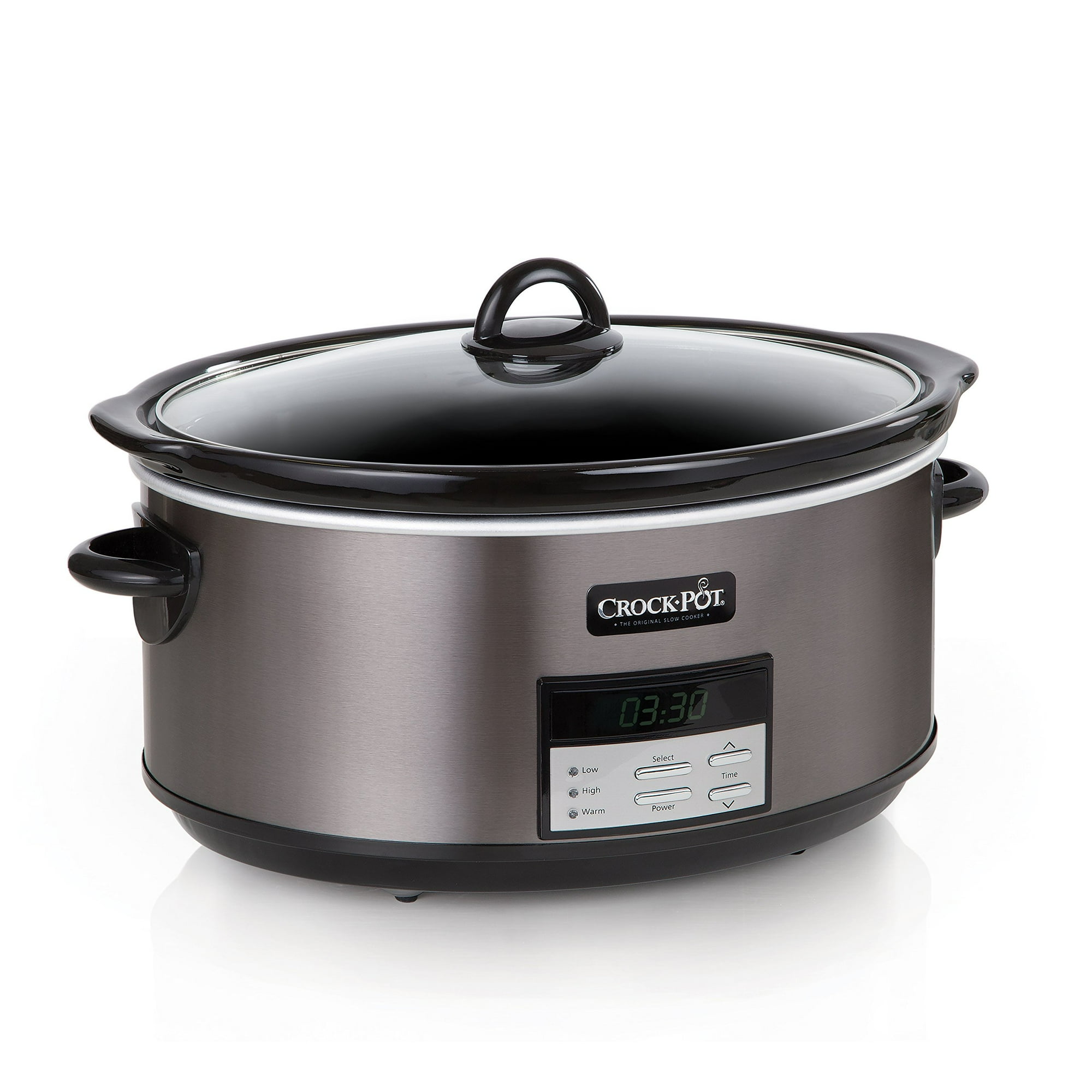 Crock Pot - Olla De Cocción Lenta, Grande, 8 Cuartos De Galón, Programable, Negra, Ss