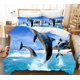 thumbnail image 1 of Dolphin Blue Sea Gift 3 Quilt Duvet Cover Set Queen Double3-Piece Bedding Set, 1 of 5