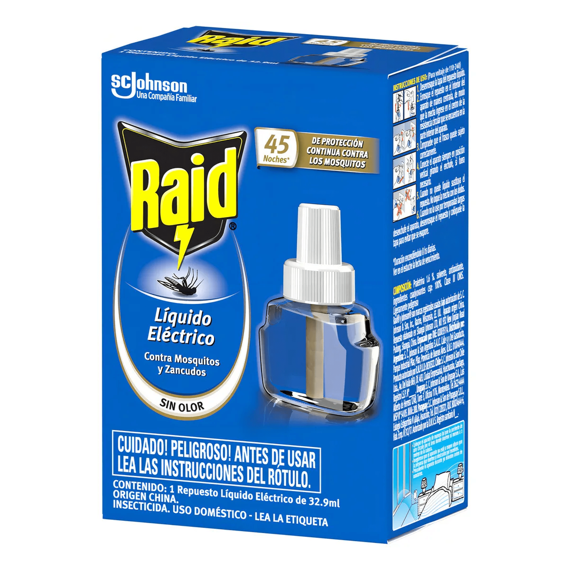 Insecticida Eléctrico Repuesto Contra Mosquitos 32.9 ml Raid