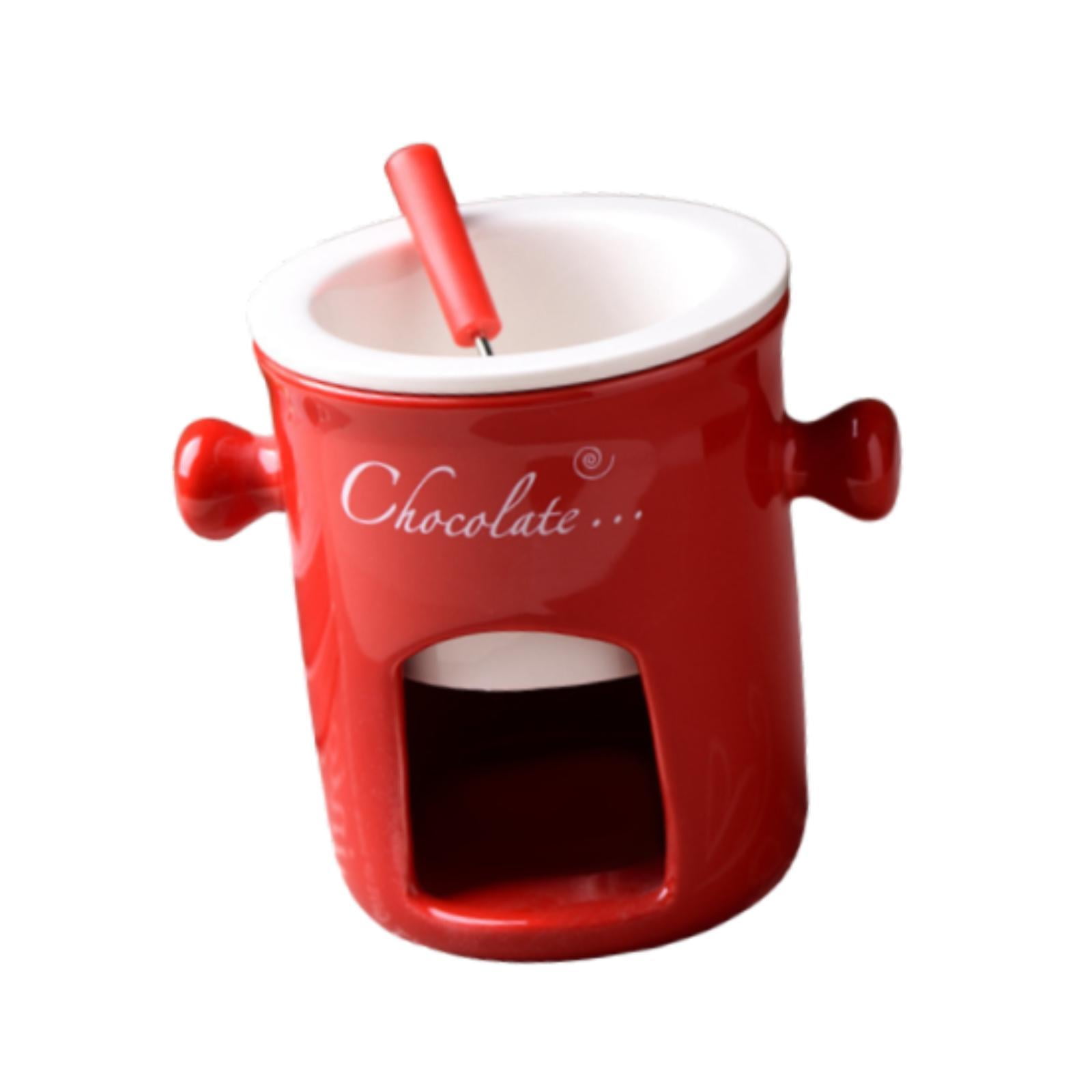 Magideal - Olla Para Fondue De Chocolate, Taza Para Helado, Utensilios De Comedor Para Queso, Utensilios De Cocina Para Comida Al Fuego, Cena De Cumpleaños, Cald Rojo