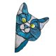thumbnail image 2 of Gato Que Mira A Escondidas Vitral Suncatcher Amante Regalo Vitral Colgante Azul, 2 of 5