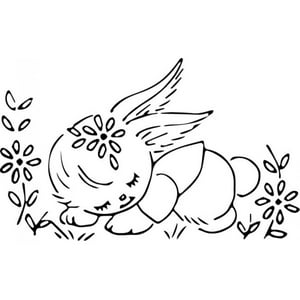Rienda Libre Graphics - Decomural Sleeping Bunny Rabbit Childrens Ws-35486