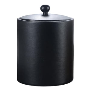 Magideal - Cubo De Hielo Con Tapa Y Aislamiento De Doble Pared Que Mantiene El Hielo Frío. Sin Asa. Cómodo De Acero Inoxidable Para El Hogar, Bar, Cócteles Y Fie Negro