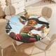thumbnail image 4 of El gato con botas-theme Fitted Round Tablecloths Elastic Edged Table Covers Waterproof Table Cloth for Kitchen Holiday Party Tables Decor 150cm, 4 of 6