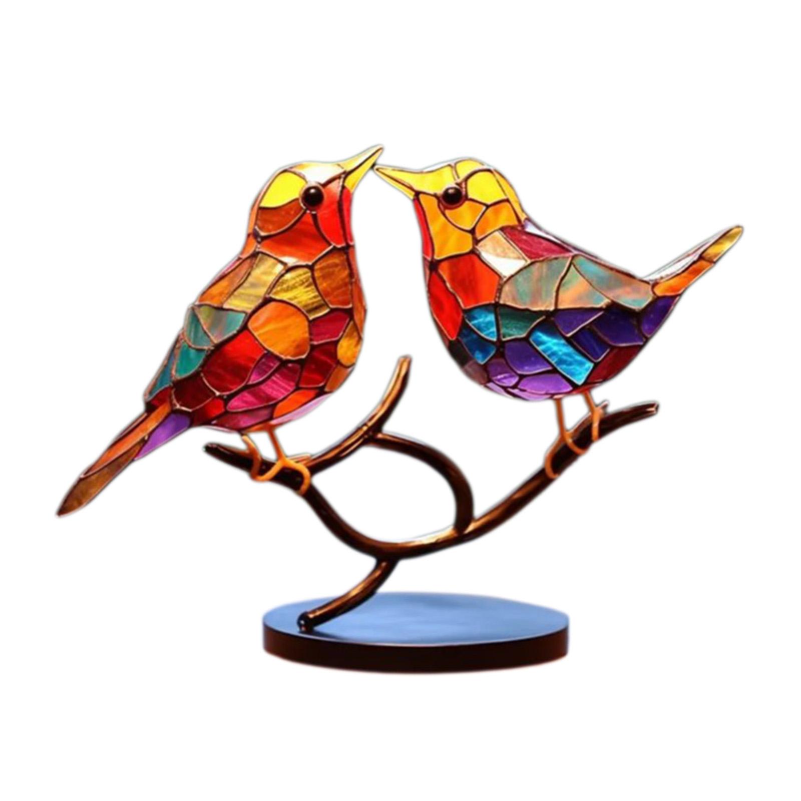 Bothyi - Adorno De Escritorio De Pájaros Escultura De Pájaros De Metal Para Mesa De Comedor De Oficina 16 Cm X 24 Cm X 8 Cm