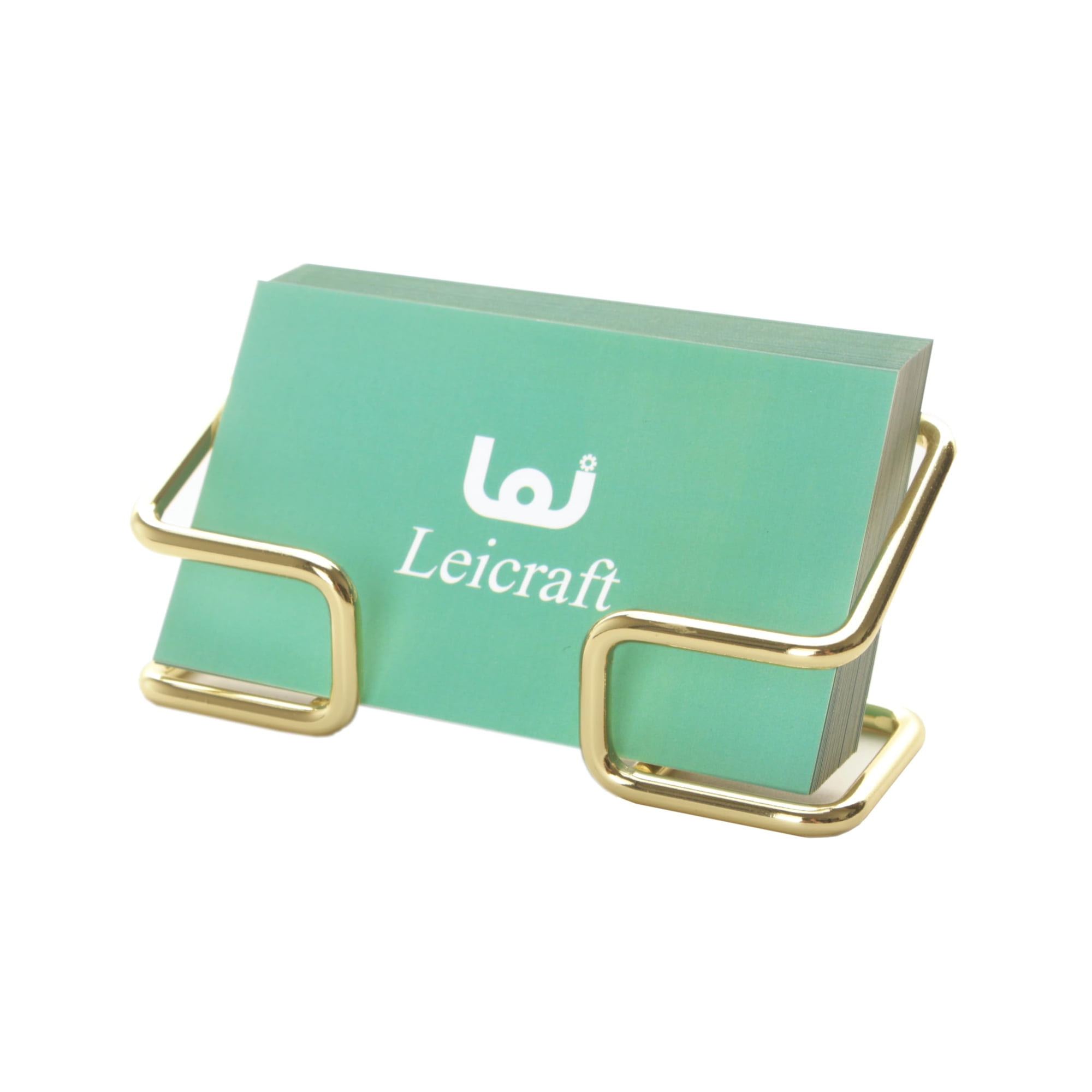 Tarjetero Leicraft Para Escritorio De Metal Dorado