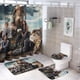 thumbnail image 1 of Gen V-theme 4-Piece Shower Curtain Set with Rugs, Waterproof Bathroom Decor Set Includes Bath Mat, U-Shaped Rug, Toilet Lid Cover and Curtain with Hooks, 1 of 6