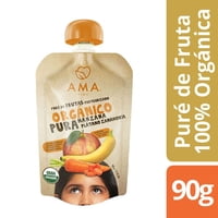 Puré De Fruta Manzana, Plátano Y Zanahoria Orgánico 90 Gr Ama