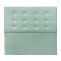 Espacio Hogar - Respaldo Botone Premium Queen Lino Verde Jeans