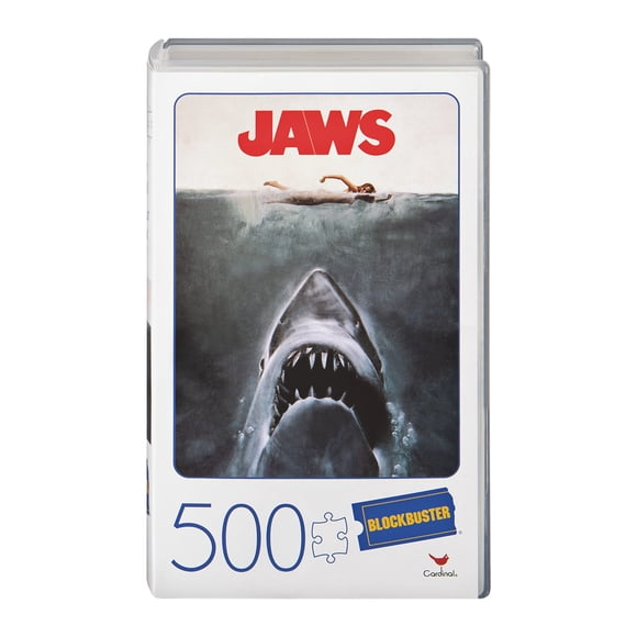 Puzzle Spin Master Jaws Movie 500 piezas con funda VHS retro