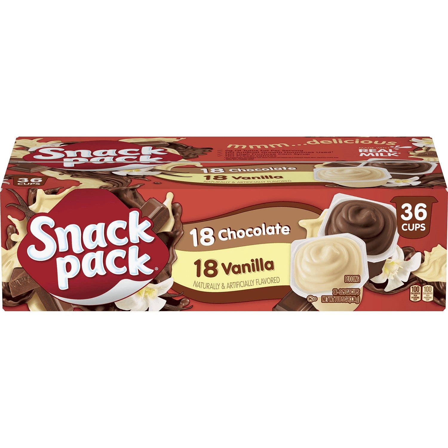 Snack Pack - Pudín Vainilla Y Chocolate 36 Un X 92 G