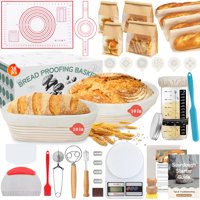 Aliggbent - Suministros Para Hornear Pan De Masa Madre Aligbent, 38 Piezas Con Banneton De 10 Pulgadas