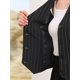 thumbnail image 5 of INSPIRE CHIC Blazer a Rayas para Mujer con Solapa de Muesca, Un Botón, Manga Larga, Chaqueta de Traje para Oficina, Talla XL, Negro, 5 of 6