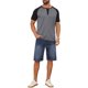 thumbnail image 2 of Camisas Henley de Manga Corta Raglán con Botones y Bloque de Color para Hombre INSPIRE CHIC XL Gris Oscuro, 2 of 5