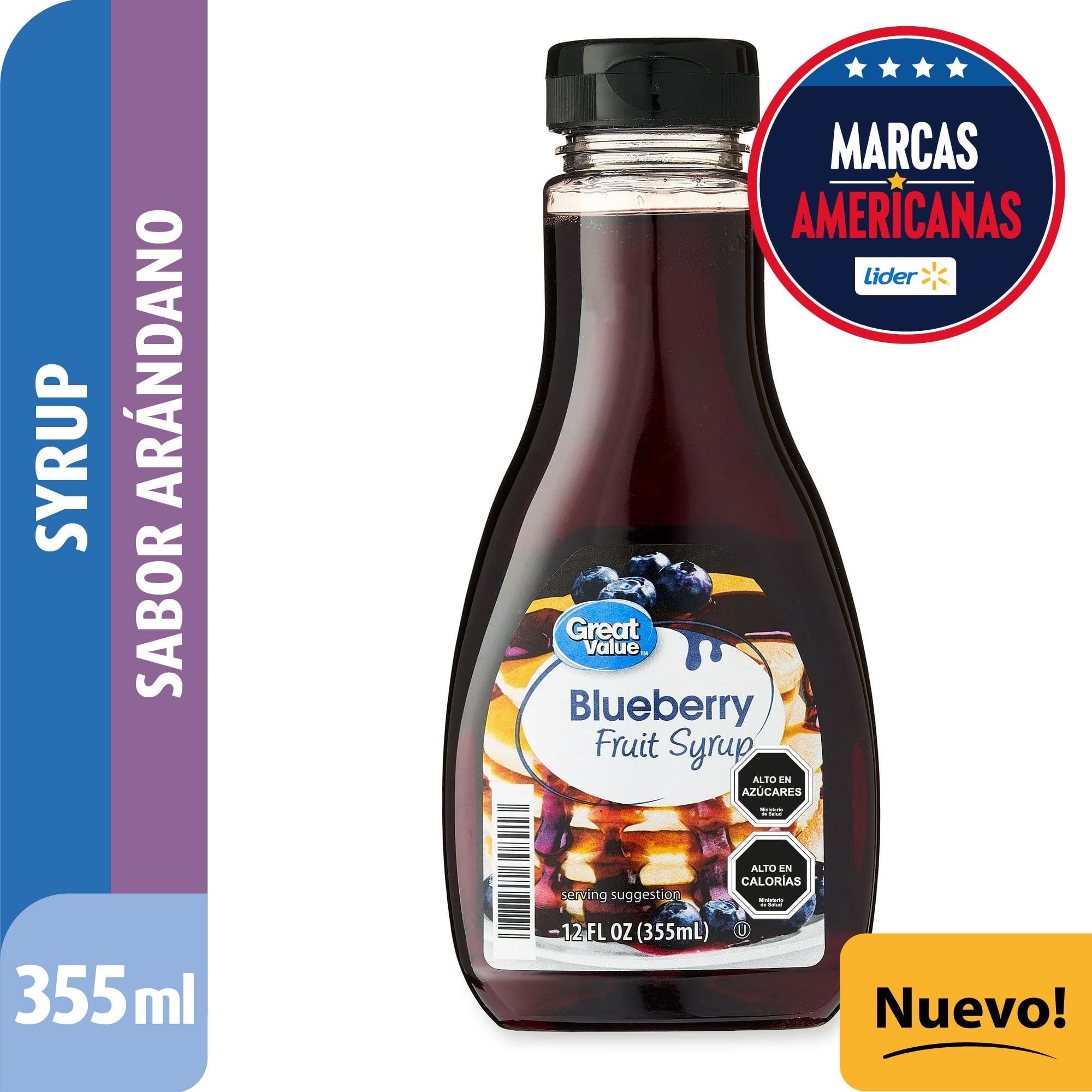 Jarabe Syrub Sabor Arándano 355 ml Great Value