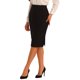 thumbnail image 4 of INSPIRE CHIC Falda Lápiz de Mujer Cintura Alta Dobladillo con Abertura Cremallera Invisible Falda de Trabajo 2XL Negro, 4 of 6