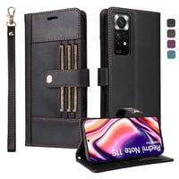 Foxdock Funda Tipo Cartera Para Xiaomi Redmi Note 11S – Cubierta De Cuero Pu Con Múltiples Ranuras, Bolsillo Para Efectivo Y Correa De Muñeca