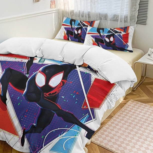 Spider-Man 3-Piece Twin Bed Set - Includes 1 Single Quilt And 2 Pillow Cases Bedding - Fade Resistant Microfiber - Spider