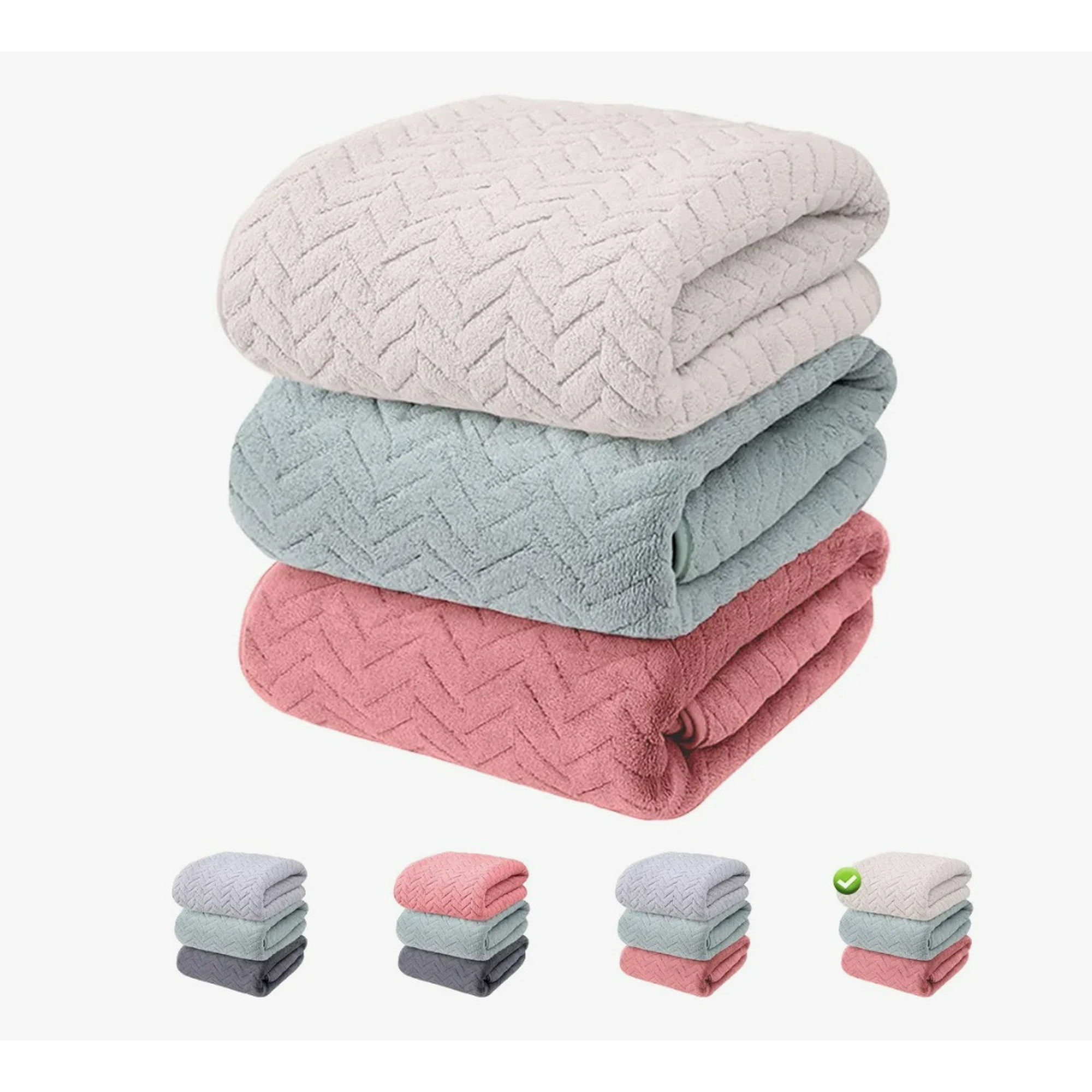 Atlas - Set 3 Toalla De Baño Lana Beige/verde/rojo