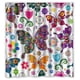 thumbnail image 1 of Cortina de ducha con diseño de mariposas coloridas y patrón de primavera sin costuras, juego de cortina de baño con ganchos, tamaño 66 x 72 pulgadas, 1 of 3