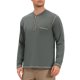 thumbnail image 5 of INSPIRE CHIC Camisetas Henley de Hombre Manga Larga con Bolsillo en el Pecho Camiseta Básica Casual L Gris Oscuro, 5 of 6