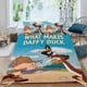 thumbnail image 2 of Pato Lucas Conjunto de sábanas temático, trío de piezas, cómodo y amigable con la piel, diseño único, regalo de decoración para el hogar para familiares, amigos y fans,135cm *200cm, 2 of 6