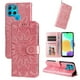 thumbnail image 1 of Funda tipo cartera FOXDOCK para Infinix Smart 6 , diseño girasol en relieve, cuero PU, cierre magnético, soporte y tarjetero, 1 of 5