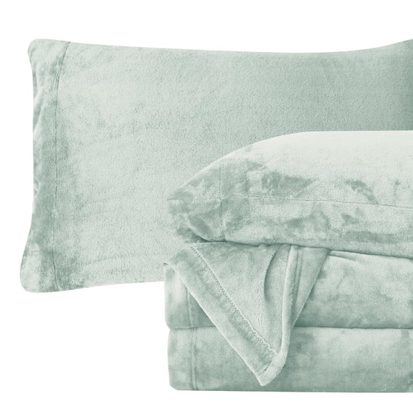 Juego de sábanas Elegant Comfort, lujosamente suave, terciopelo King Mint