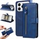 thumbnail image 1 of Funda tipo cartera para Tecno Spark 40 4G con bolsillo con cremallera y ranuras para tarjetas – Función de soporte Azul, 1 of 5
