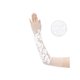 thumbnail image 3 of Guantes de encaje floral de malla para mujer INSPIRE CHIC, con lazo de perlas, puntos de lunares, longitud de muñeca sin dedos para boda elegante, fiesta de noche, Blanco18, 3 of 6