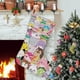 thumbnail image 1 of Squishmallow Tema: Calcetines de Navidad, fino lino blanco para colgar en escaleras y chimenea, decoración navideña para el hogar, regalo de Navidad. 54cm × 38cm, 1 of 5
