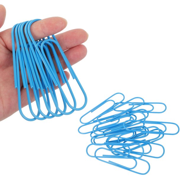 Clip de Papel Grande de 4 Pulgadas, 15PCS Clip de Papel Grande Extra Grande Clips Metálicos Gigantes a Prueba de Óxido Fuertes Duraderos a Granel Lindos para Oficina, Azul