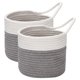 thumbnail image 1 of 2Pcs Canasta De Almacenamiento Tejida Pequeña Cestas De Pared Redondas Contenedores De Almacenamiento Gris, 1 of 5