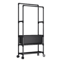 Genérico - Perchero Multifuncional Organizador Ropa Zapatos Negro Barra Doble