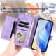 thumbnail image 2 of Funda Billetera Cremallera para BLU G95 con Porta Tarjetas, Soporte y Correa Morado, 2 of 5