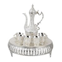 Bothyi - Juego De Cafetera Turca Vintage De Lujo Para Servir Té Regalo De Boda Plata