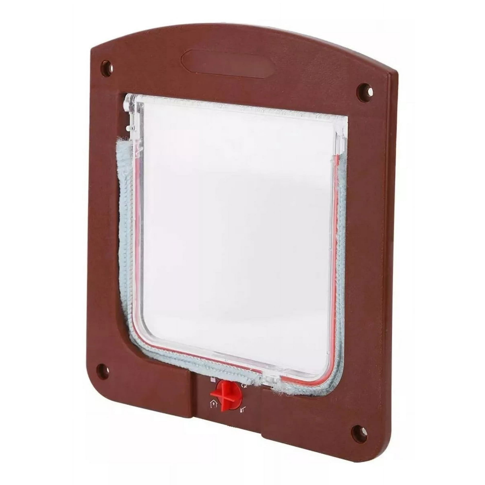 Defensor - Puerta Abatible Para Perros Gatos Pequeños (petdoors). Chocolate