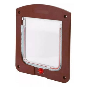 Defensor - Puerta Abatible Para Perros Gatos Pequeños (Petdoors). Chocolate