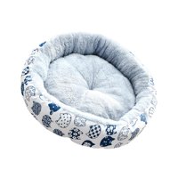 Ioensy - Gato Perro Cama Gatito Hut 45Cm Felpa Redonda Para Gatos De Interior Mascotas Pequeñas Gato Blanco