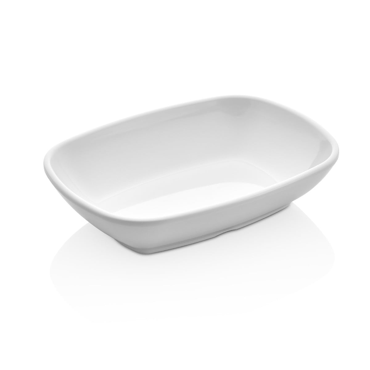 Kulsan - Set De 6 Pocillos Melamina Rectangular Blanca 17.2x12.3 Cm Línea Línea Clásica