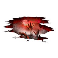 Magideal - 2 Calcomanías De Pared Para Halloween, Decoración Artística, Extraíbles, Póster De Pared Con Diseño De Mano Rascándose, Calcomanía De Halloween Para