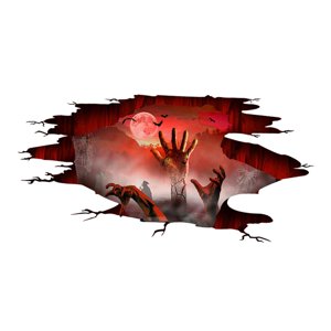 Magideal - 2 Calcomanías De Pared Para Halloween, Decoración Artística, Extraíbles, Póster De Pared Con Diseño De Mano Rascándose, Calcomanía De Halloween Para