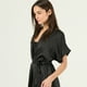 thumbnail image 3 of Bata de Mujer Mini Satin Negro, 3 of 5