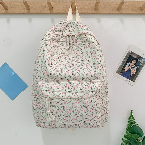 Casual Floral Cloth School Bags for Students Women Waterproof Nylon Backpack Large Capacity Books Stationery Organizer Bags