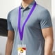 thumbnail image 2 of Lanyards WEZEBEL de 24 piezas morados con cierre de seguridad y porta credencial impermeable, 2 of 6